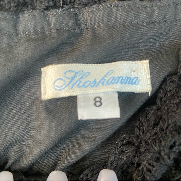 Shoshanna Crochet Black Lace Cap Sleeve Above Knee Cocktail LBD Dress SZ 8 - Picture 12 of 12